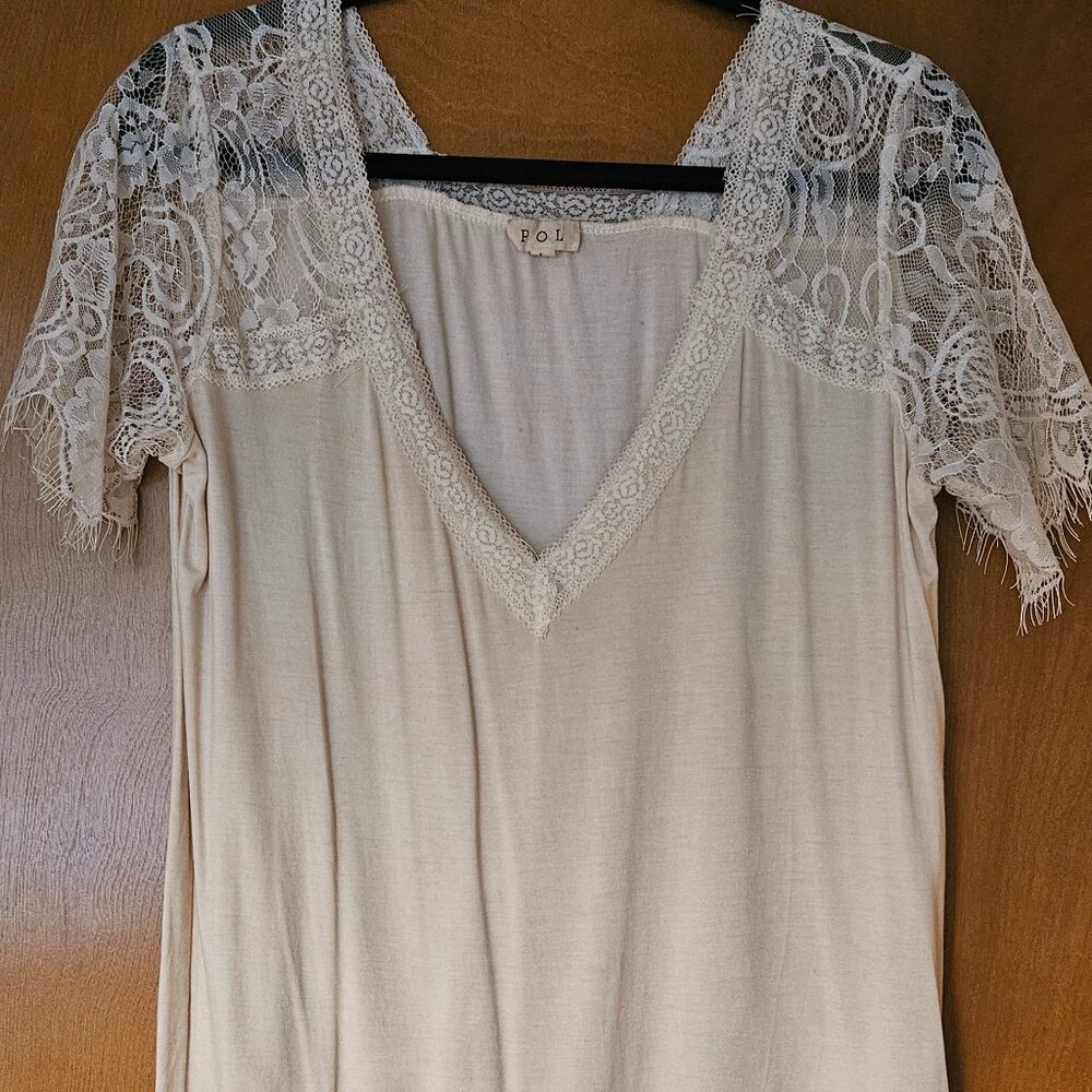 Cream lace top